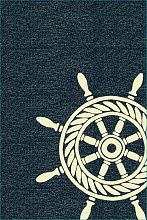 Разноцветный круглый ковер Морской NAUTICAL WHEEL темно-синий