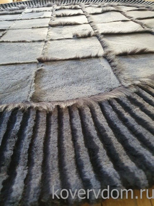 Ковер из натуральной овчины мутон KING MUTON K46 LINE T123 КРУГ