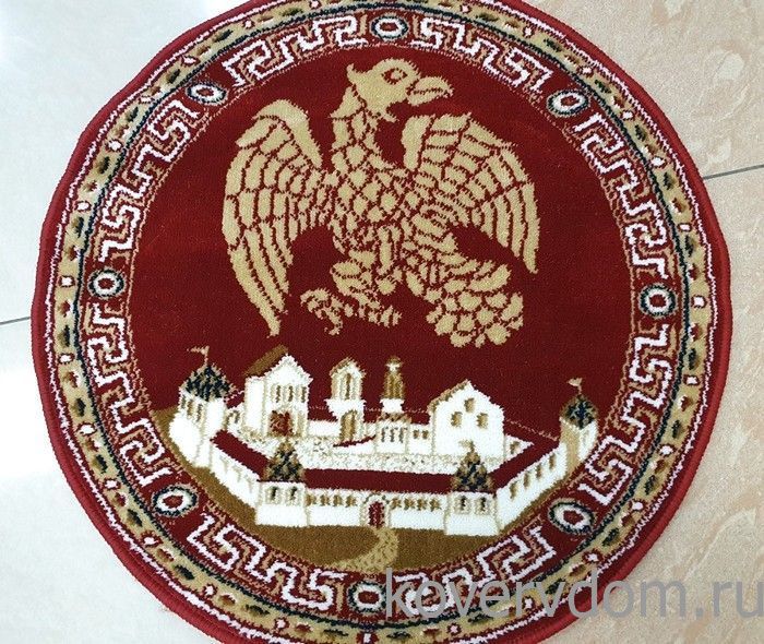 Ковер ОРЛЕЦ в храм круглый красно-бордовый